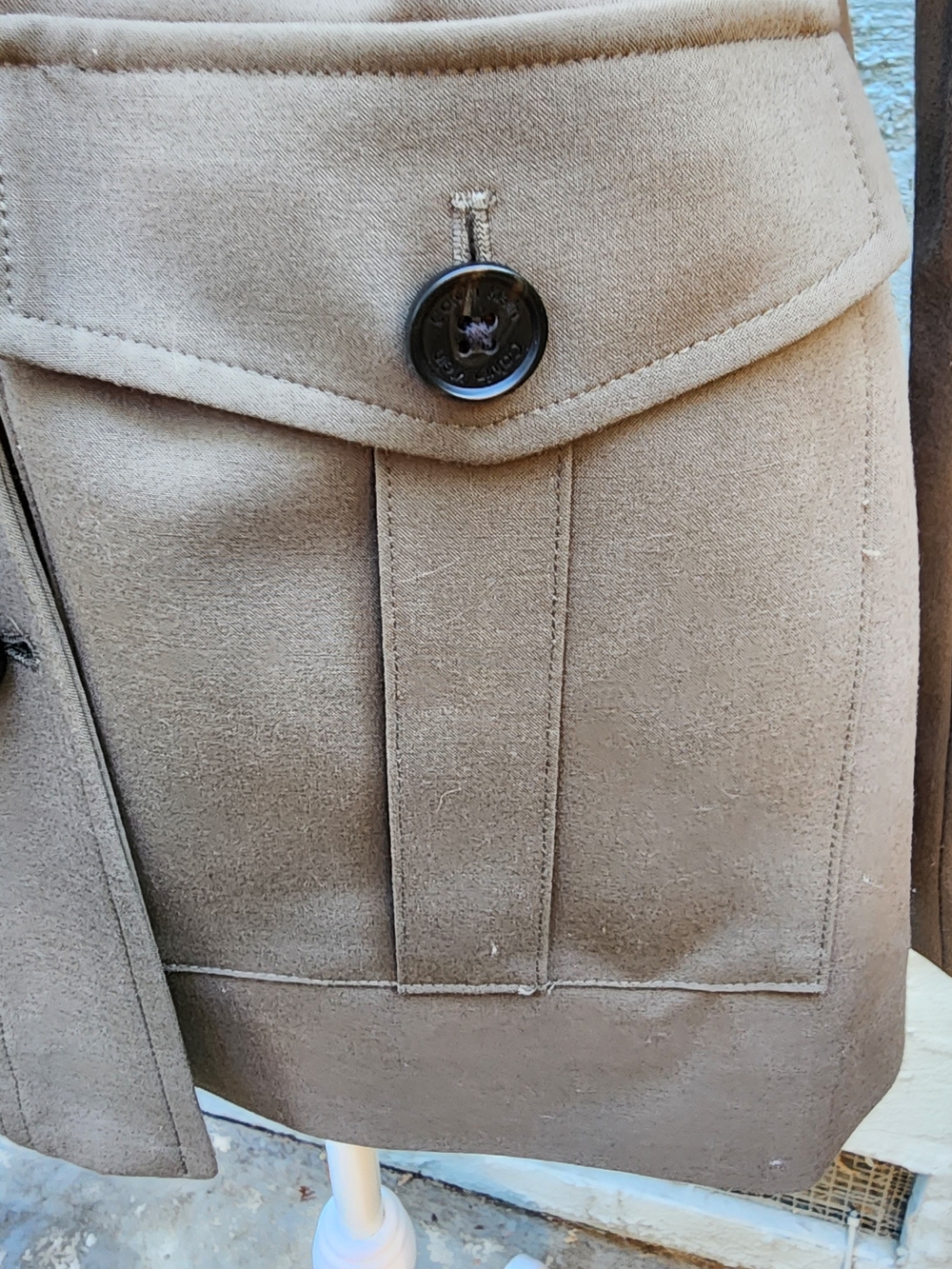 Calvin Klein Khaki Tan Belted Safari Blazer Jacket Utility Cargo Size 6 - Picture 5 of 16